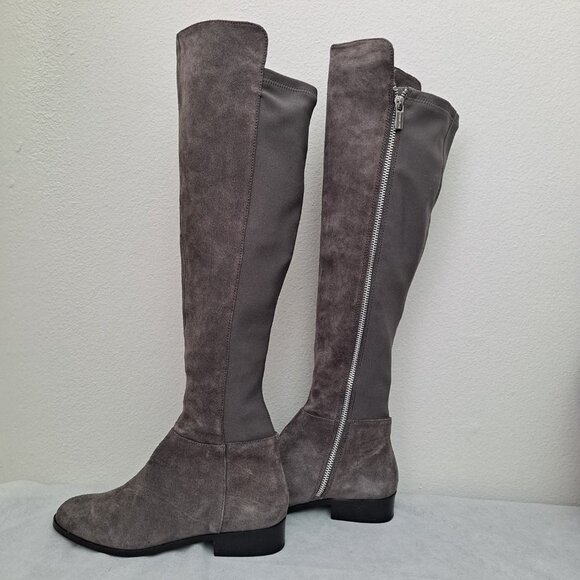 Michael Kors Bromley suede elastic flat riding boots - Picture 4 of 16